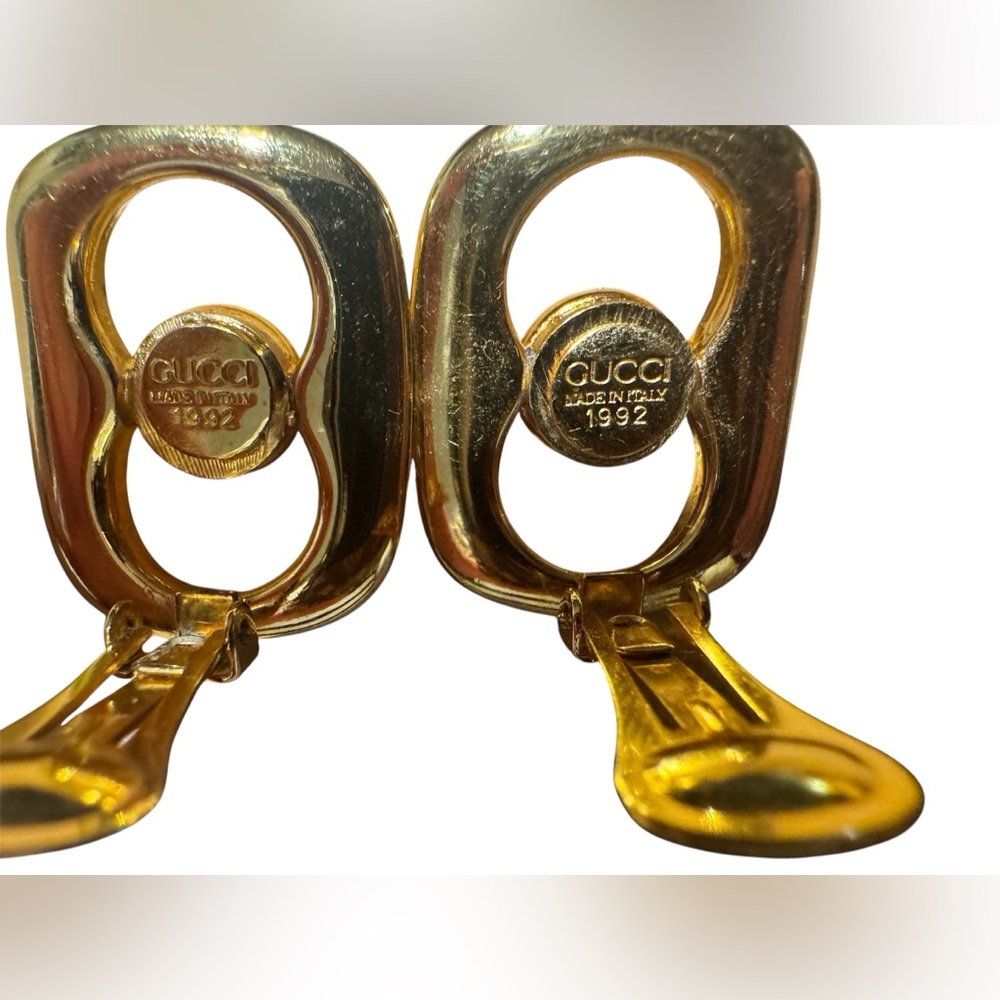 Gucci- RARE Vintage 1992 earrings - gold - Picture 5 of 9